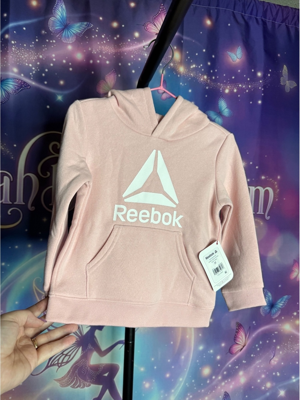 Cozy Peach Skin Reebok Hoodie for Toddlers - Size 2T